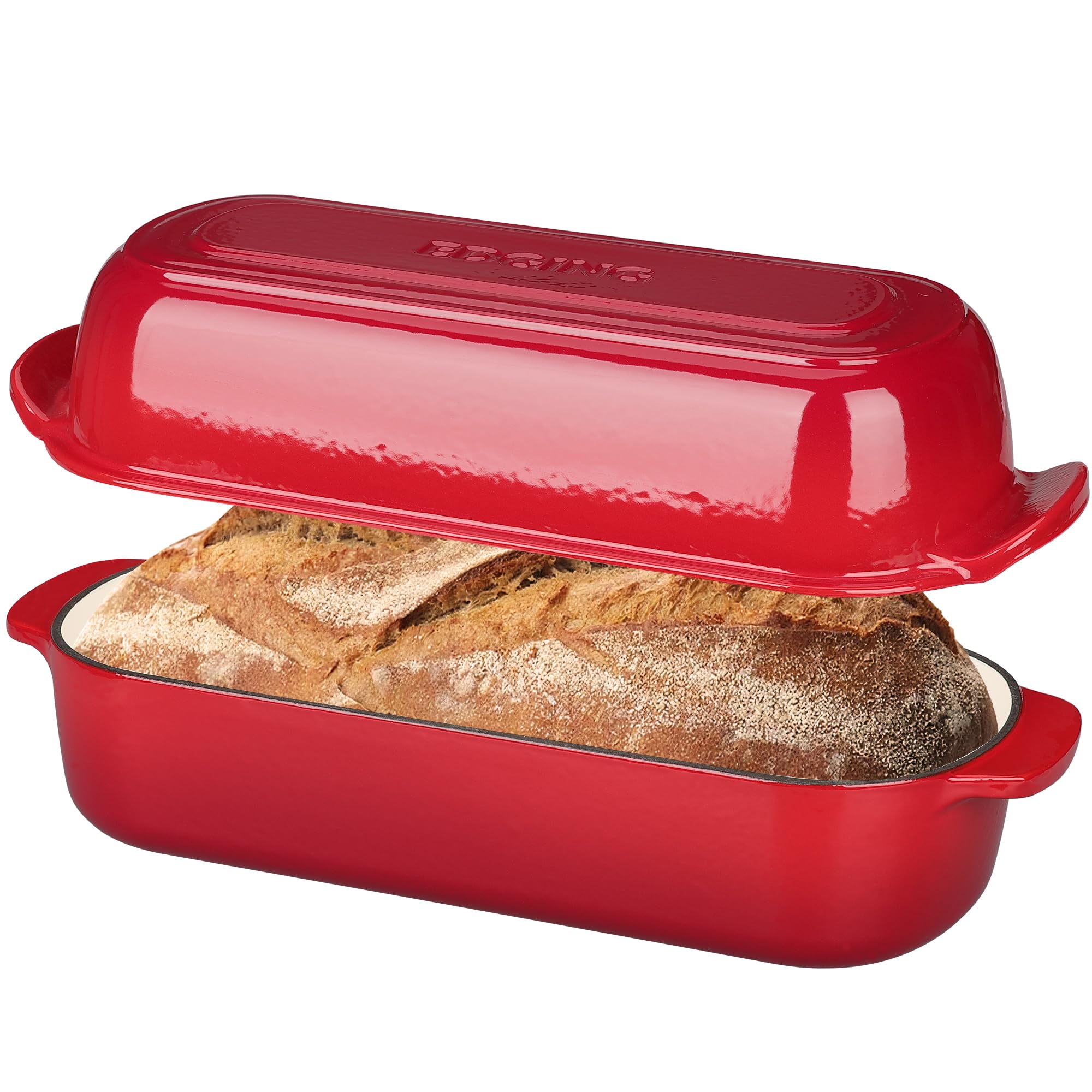 EDGING CASTING Enameled Cast Iron Loaf Pan with Lid