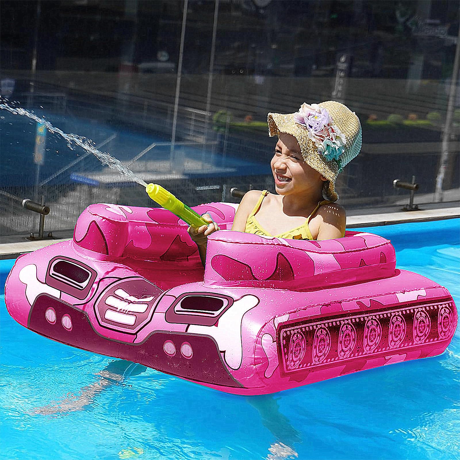 Inflatable Tank Pool Floats Kids - Jasonwell Toddler Pool Floaties Swimming Pool Tank with Water Cannon Gun Swim Floaty Rafts Lake Beach Party Pool Toys for Boys Girls Toddlers KidsGlobal Recycled StandardGlobal Recycled StandardGlobal Recycled Standard