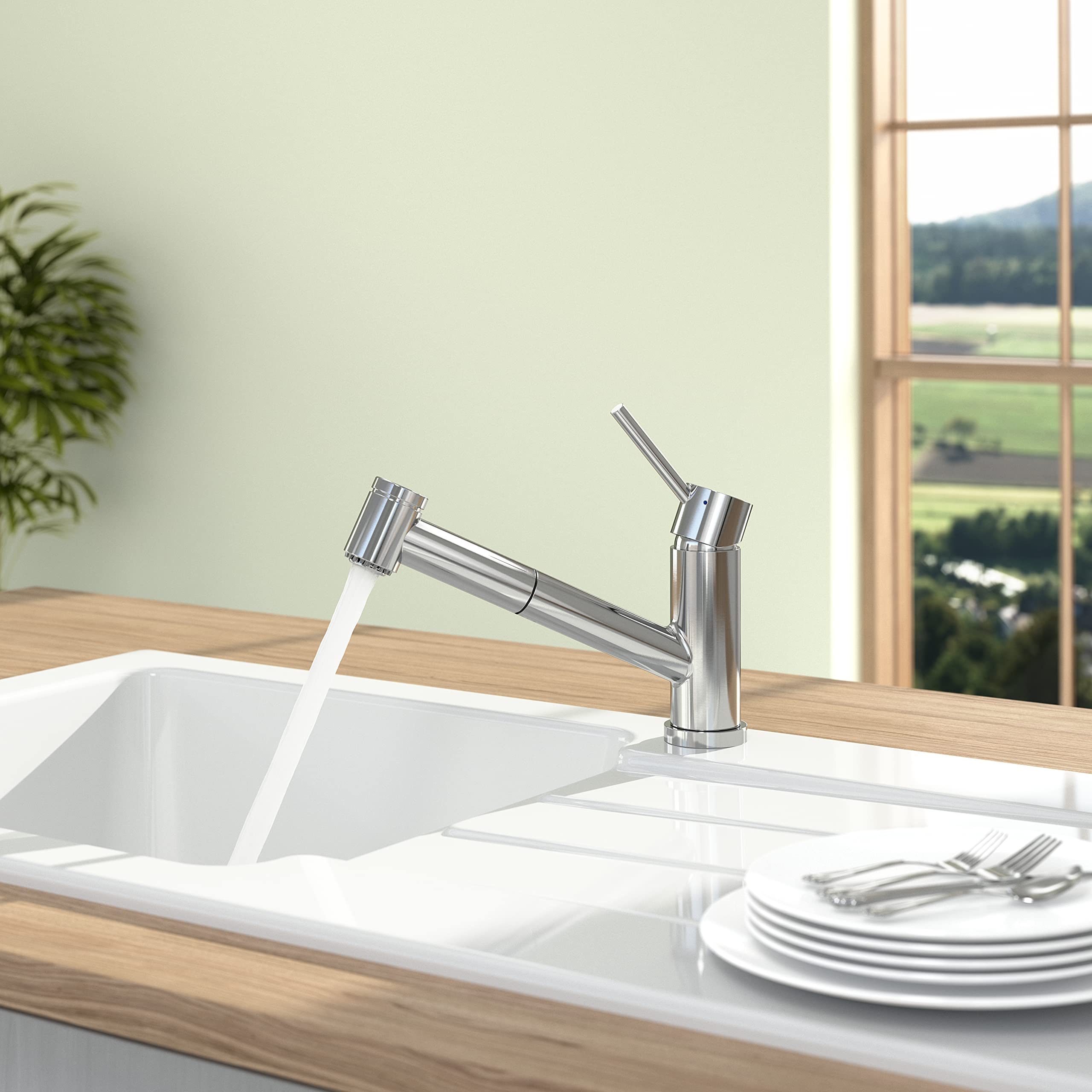 Villeroy & Boch VB-9272 00 LE, Grifo para fregadero de cocina COMO SWITCH, Polished steel