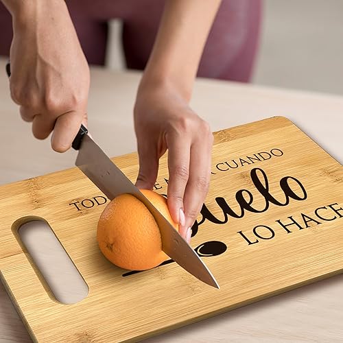 Miniatura 5 de FONDCANYON Abuelo Gifts - Tabla de cortar de bambú, regalo para abuelo español, decoración de cocina