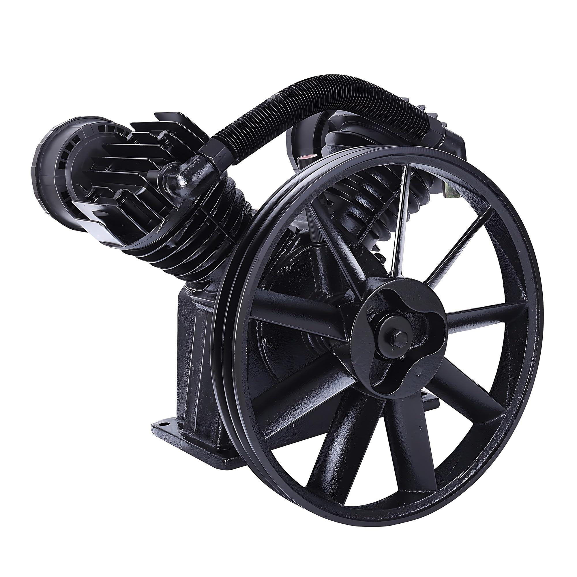 Cast Iron Twin Cylinder Air Compressor Pump Replacement, 145PSI 4HP, 8Bar