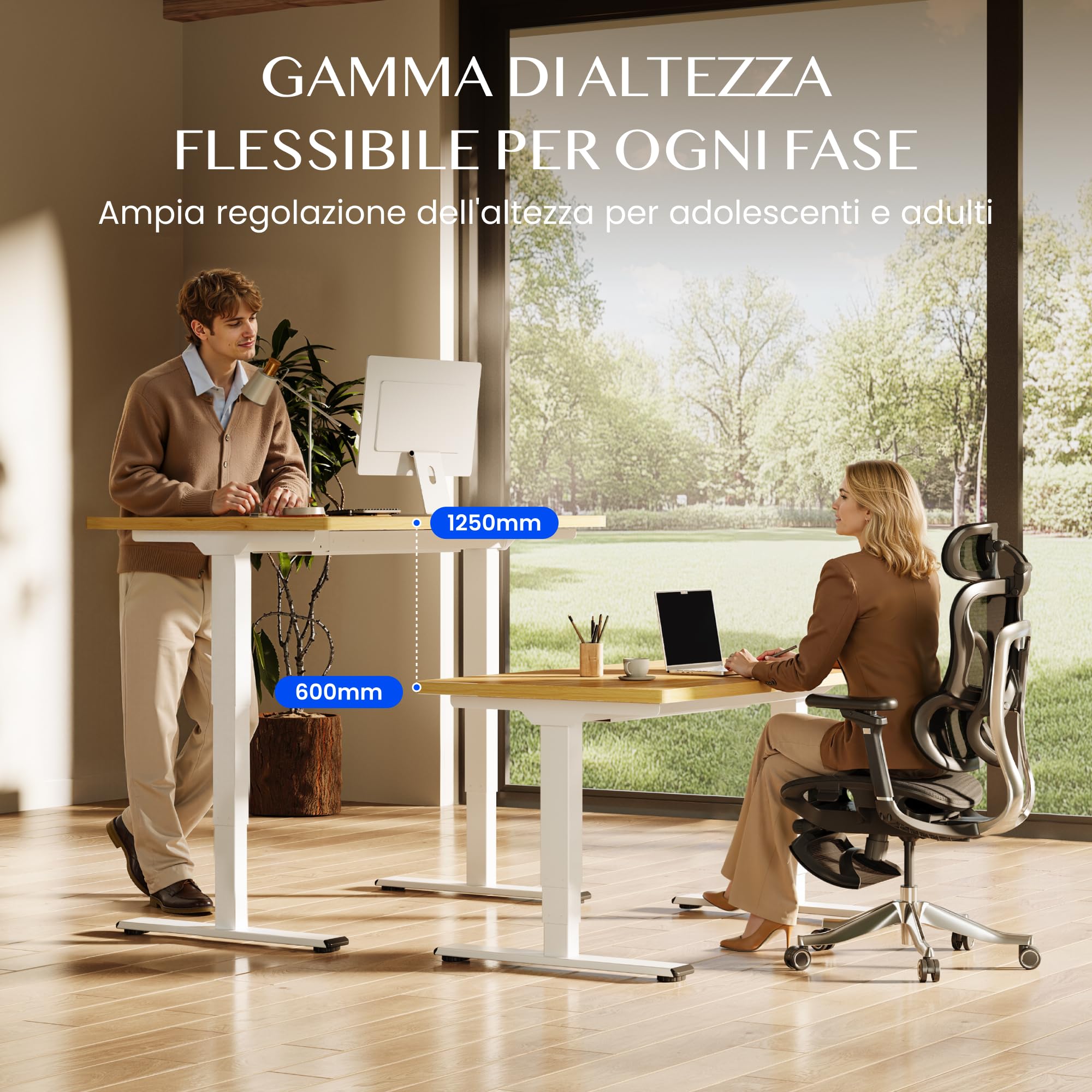 FLEXISPOT Scrivania Regolabile in Altezza Elettrica 160×80 cm con Doppio Motore, Piano Unico da 25 mm, Gambe Telescopiche a 3 Sezioni EC5 LITE