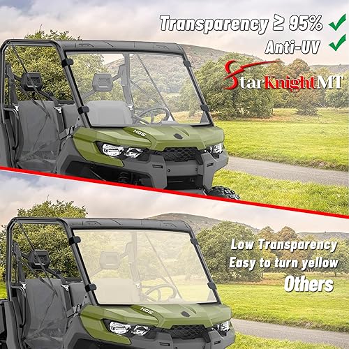 Miniatura 3 de Parabrisas Defender resistente a los arañazos  Parabrisas delantero completo StarknightMT resistente a los rayos UV compatible con Can Am Defender