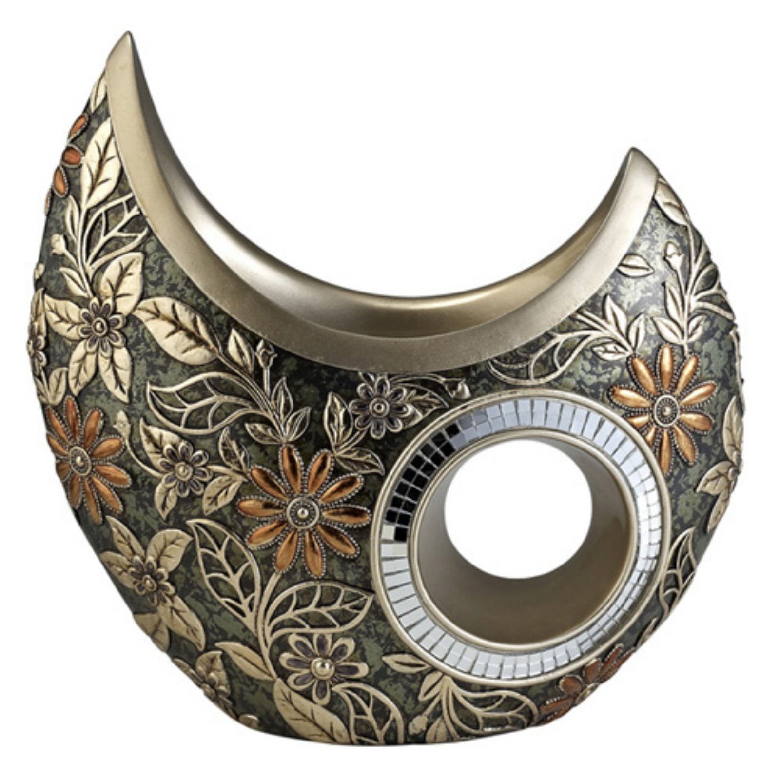 ORE International K-4238-V1 Chrysanthemum Decorative Vase, 11 Inch, Green