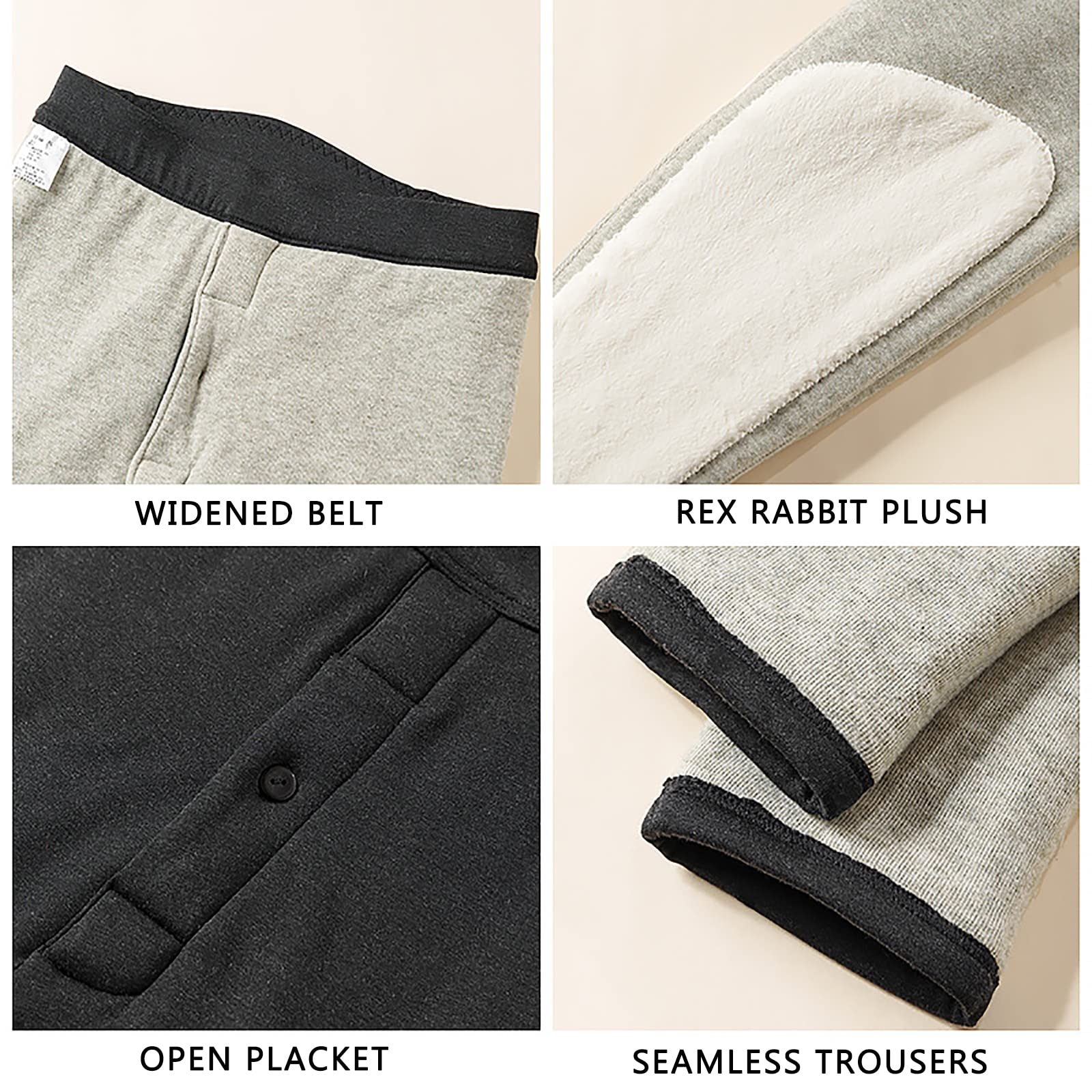 Uomo Biancheria Intima Termica Bottoms Long Johns Inverno Caldo Spessore Tre Strati Base Layer Leggings Pantaloni(Size:5XL,Color:Nero)