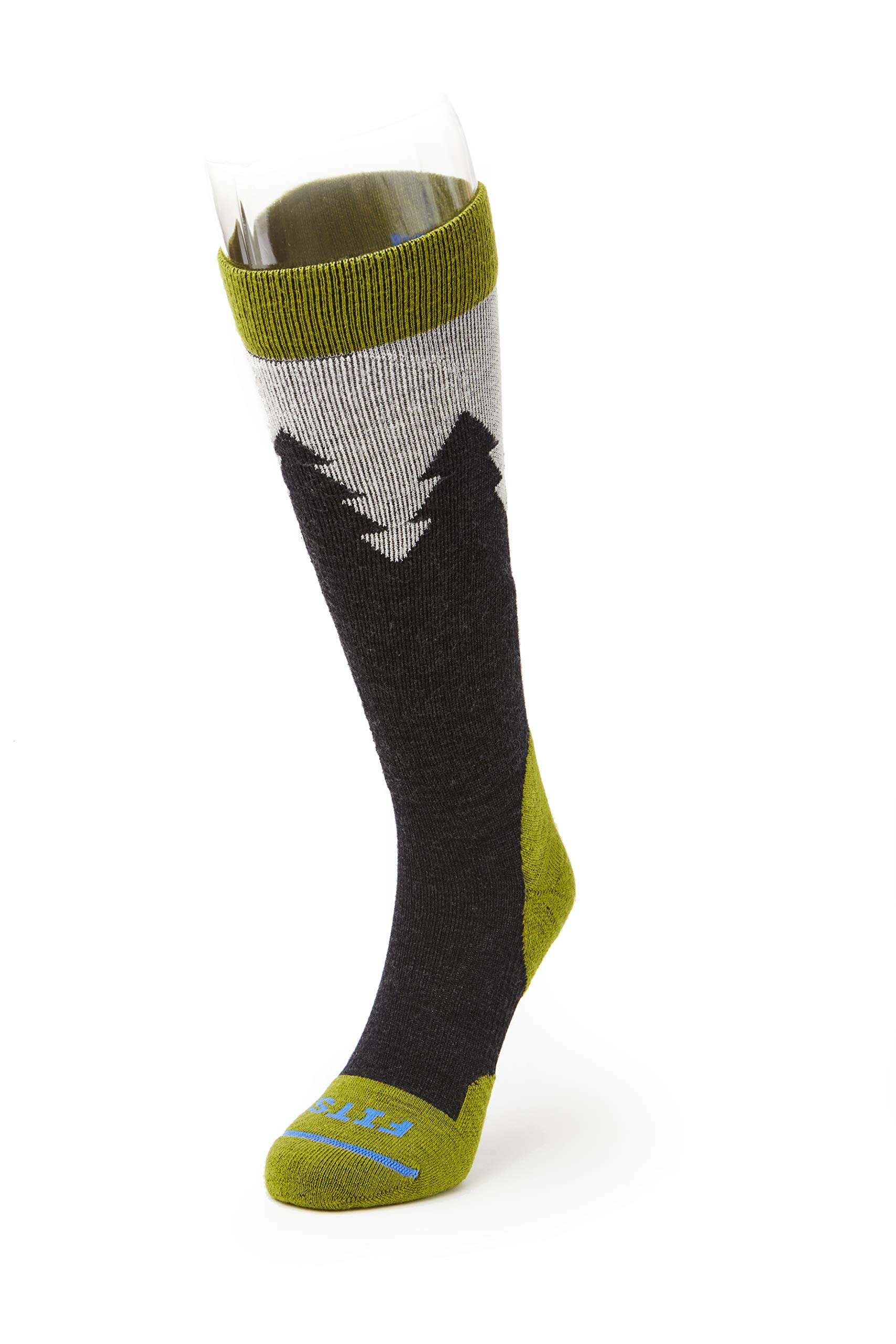 FITS Sierra Light Ski Sock, Merino Wool, Cushion, Moisture-Wicking, Breathable, Odor Resistant, Lightweight, Winter Socks