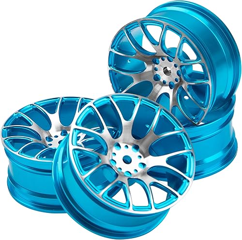 Paquete de 4 llantas de metal de 0.472in, cubo hexagonal compatible con 110 On-Road Racing Touring Drift Car Tamiya TT-01 Kyosho RedCat Sakura D4