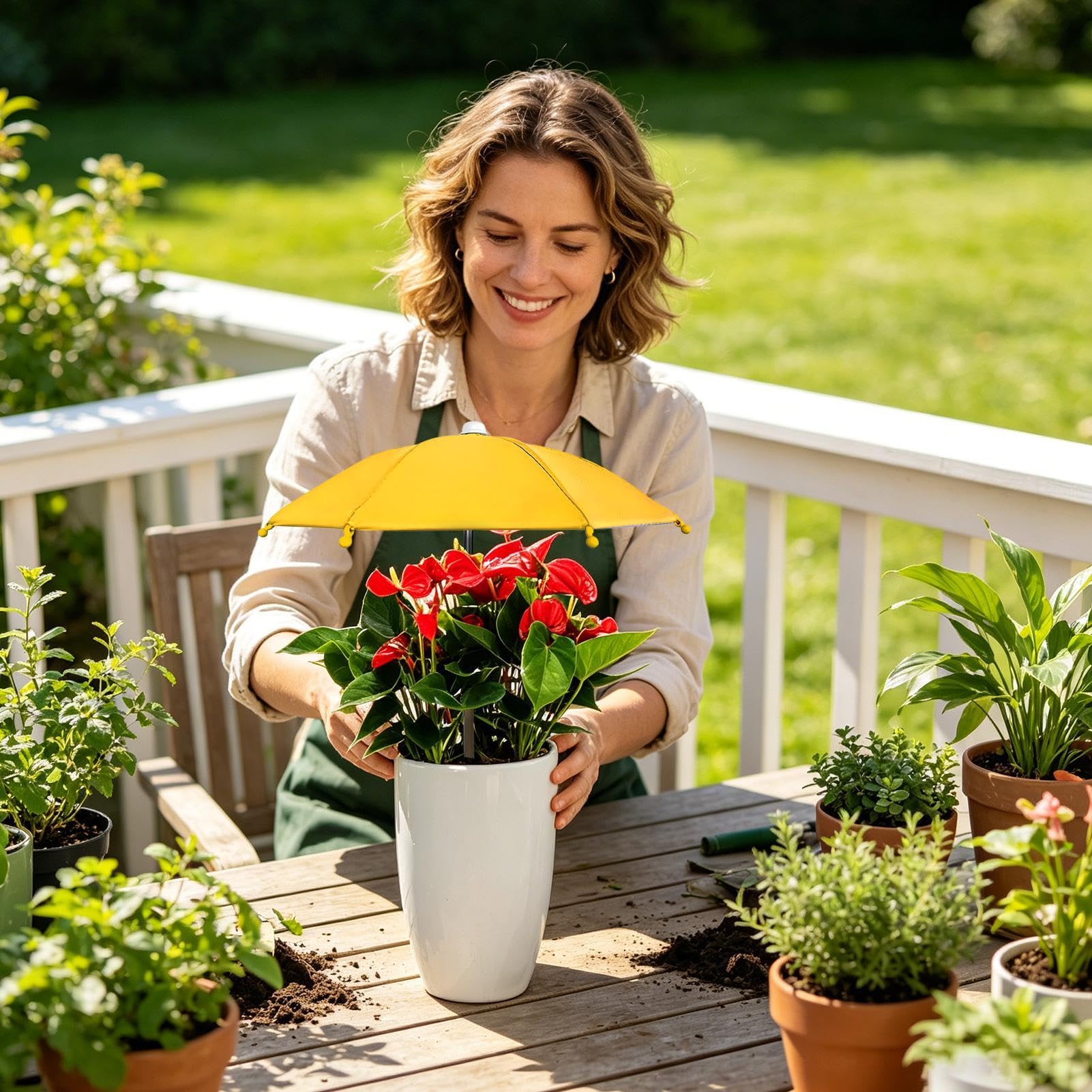 Pflanzenschirme Für Draußen, 27CM Pflanzenschirme Für Outdoor Pflanzen, UV Sonnenschutz Sonnenschirm Pflanzen Regenschirme Garten, Wetterfest Pflanzenschirm Pflanze Im Freien Gartenschirm Schatten