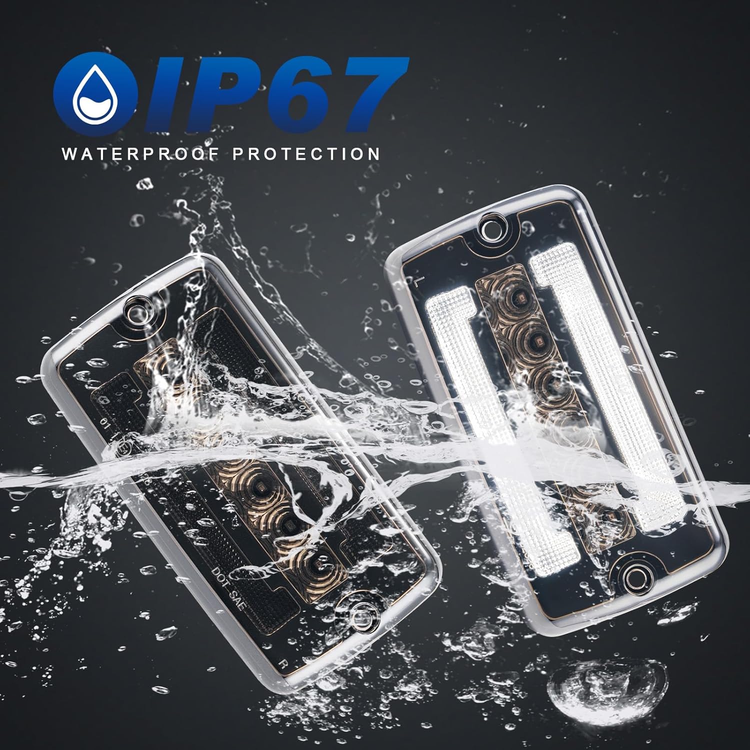 LED Front Corner Marker Lights Compatible with Wrangler TJ 1996-2006 ONLY, Amber Dynamic Sequential Turn Signal Light, White Daytime Running Light, Smoked Len