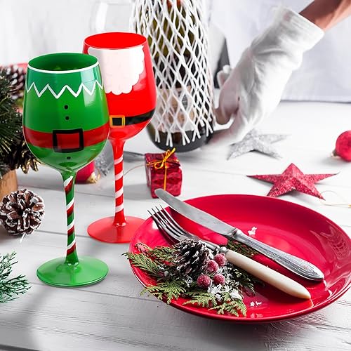 Miniatura 3 de 4 copas de vino de Navidad, regalos de Año Nuevo, vasos de Navidad, vasos de Navidad, regalos divertidos para amantes del vino, Navidad, boda,