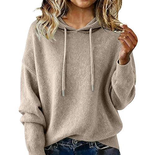 Cashmere Sweaters for Women Long Sleeve Knits Hoodie Cozy Lightweight