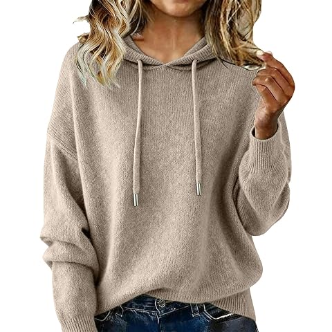 Cashmere Sweaters for Women Fuzzy Crewneck Pullover Sweatshirt Hoodies Fall Fashion Cozy Grandma Fisherman Sweater