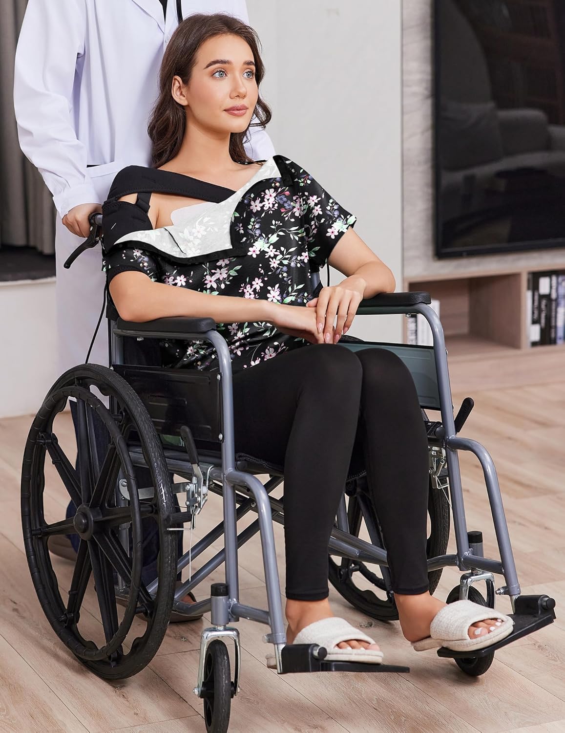 Deyeek Post Shoulder Surgery Shirts for Women Tear Away Side Snap Chemo Port Shirts Short Sleeve Adaptive Clothing - Image 5