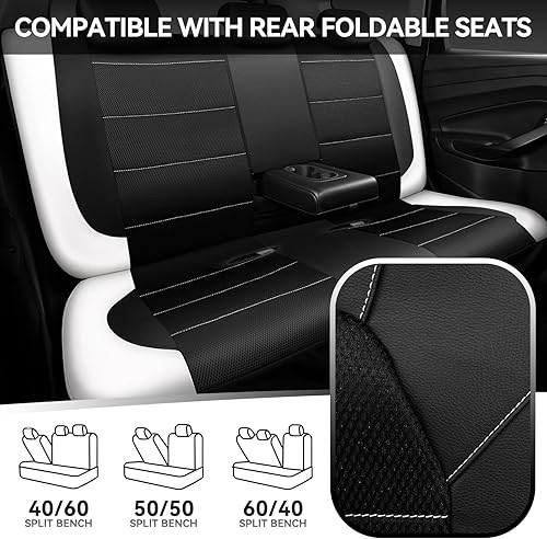 Miniatura 46 de CAR PASS Leather seat Covers,Automotive Universal Sport car seat Cover Super 5mm Composite Sponge Inside,Airbag Compatible fits Most SUVs, Camaleón