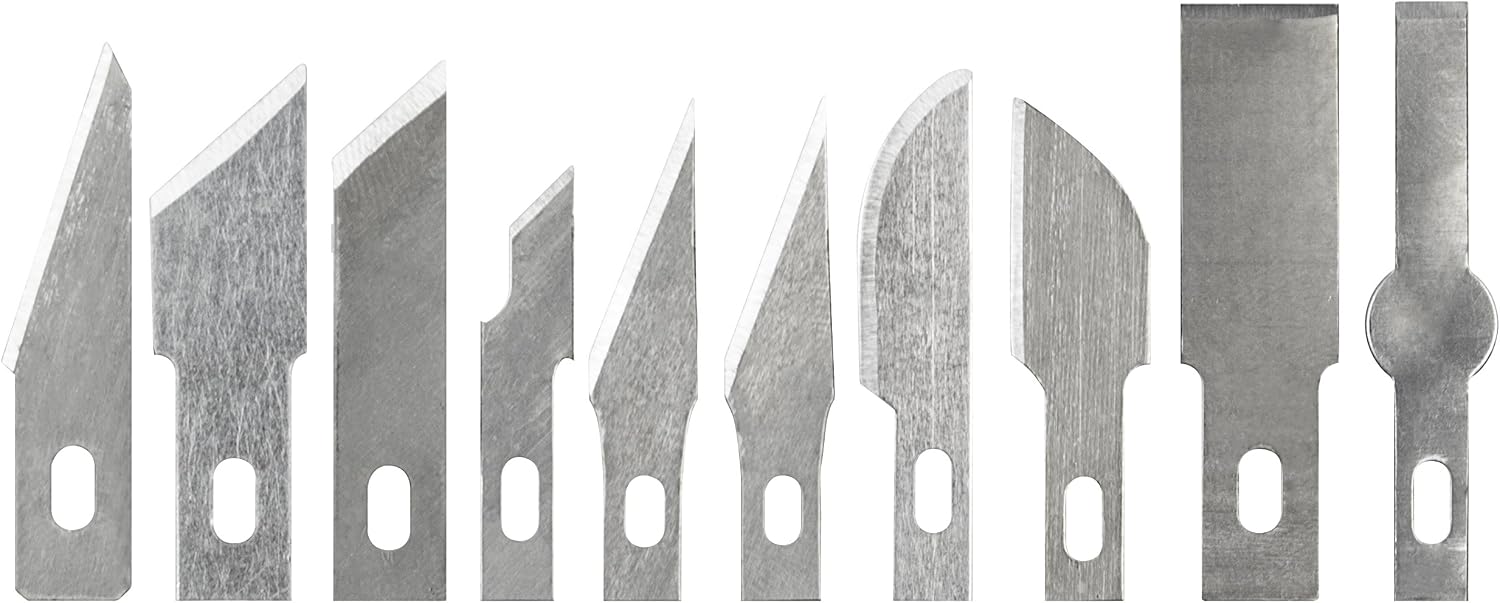 Bastex 16 Piece Hobby Craft Knife Set. Great Beginner Set - Includes 3 Different Handles and 13 Blades. Great for Scrapbooking, Sculptures and Other Arts and Crafts