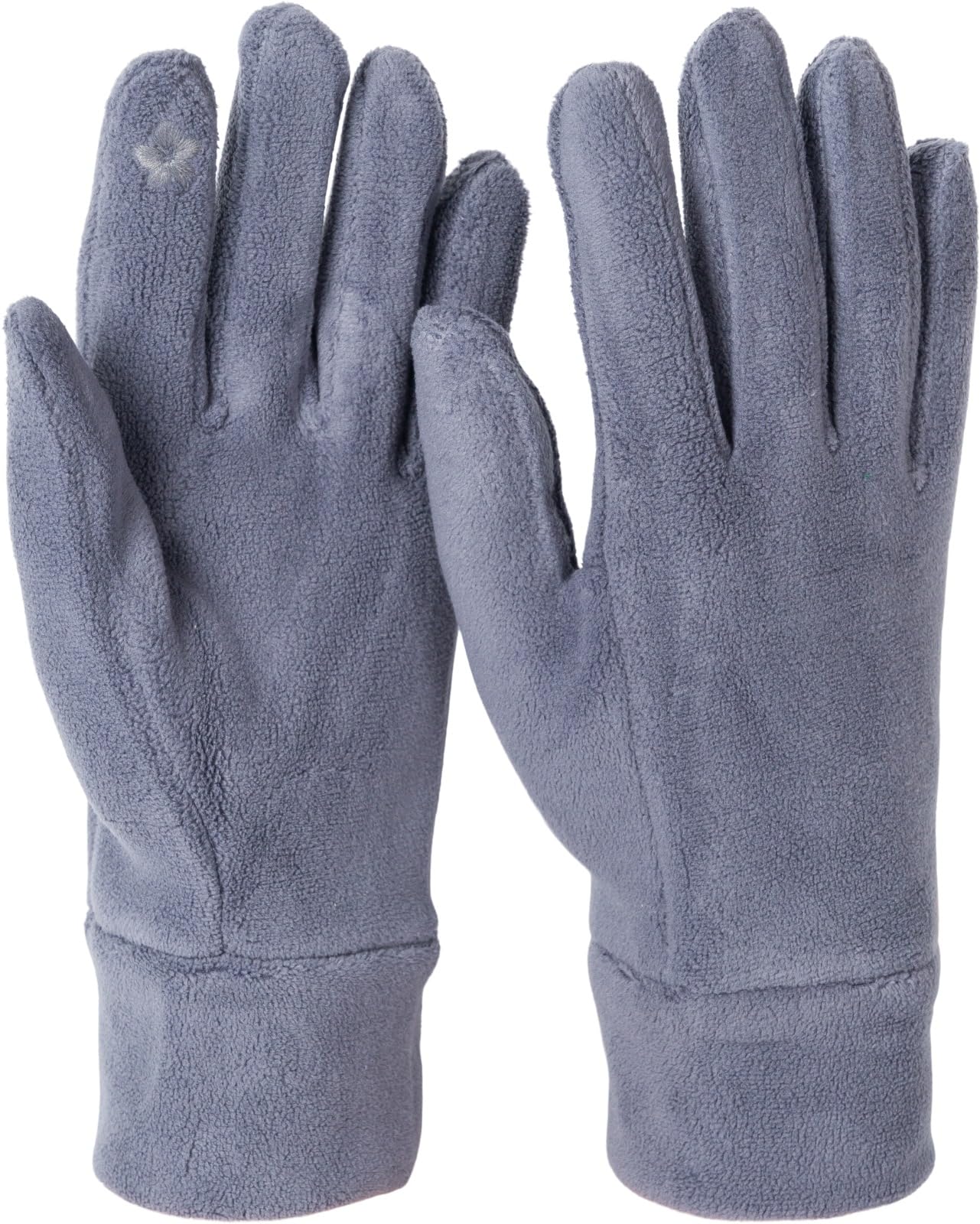 styleBREAKER Ladies Touchscreen Fleece Gloves Unicoloured, warm finger gloves, winter 09010047, Colour:Dark Grey