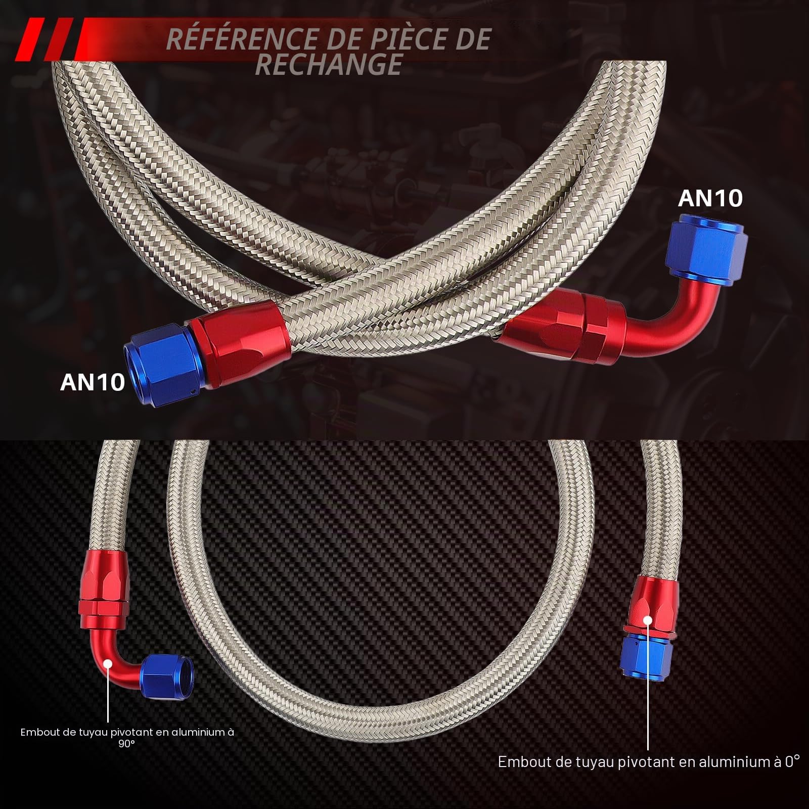 Refroidisseur d'huile 19 rangs AN10 Kit de connexion Refroidissement supplémentaire externe Refroidisseur d'huile universel Refroidisseur d'eau Refroidisseur d'huile de moteur