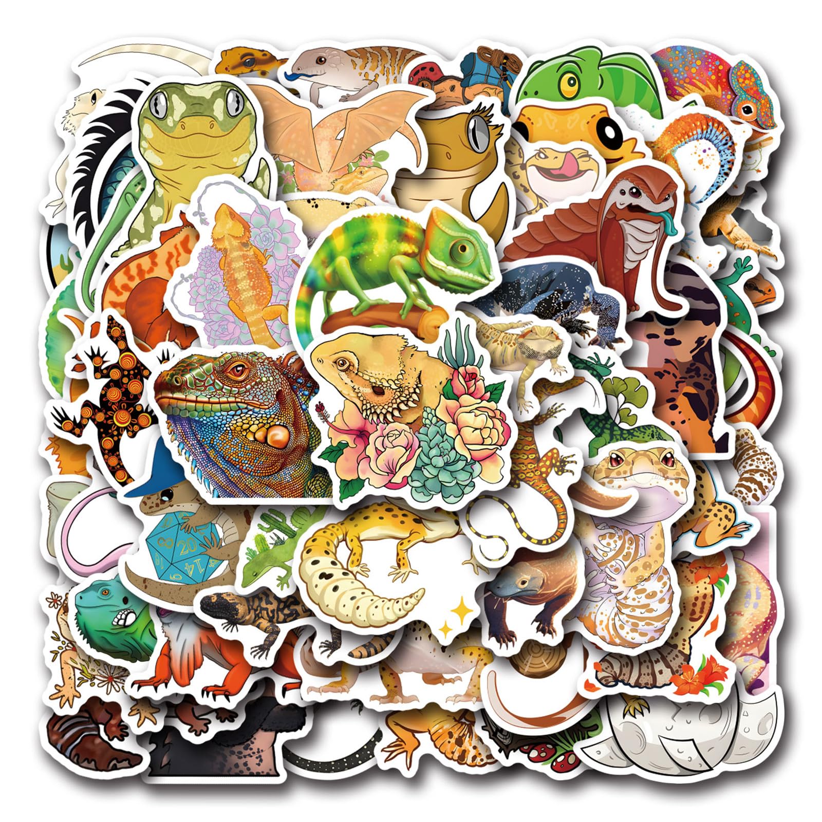Amazon.com: 55Pcs Lizard Stickers Cute Lacertid Animal Graffiti
