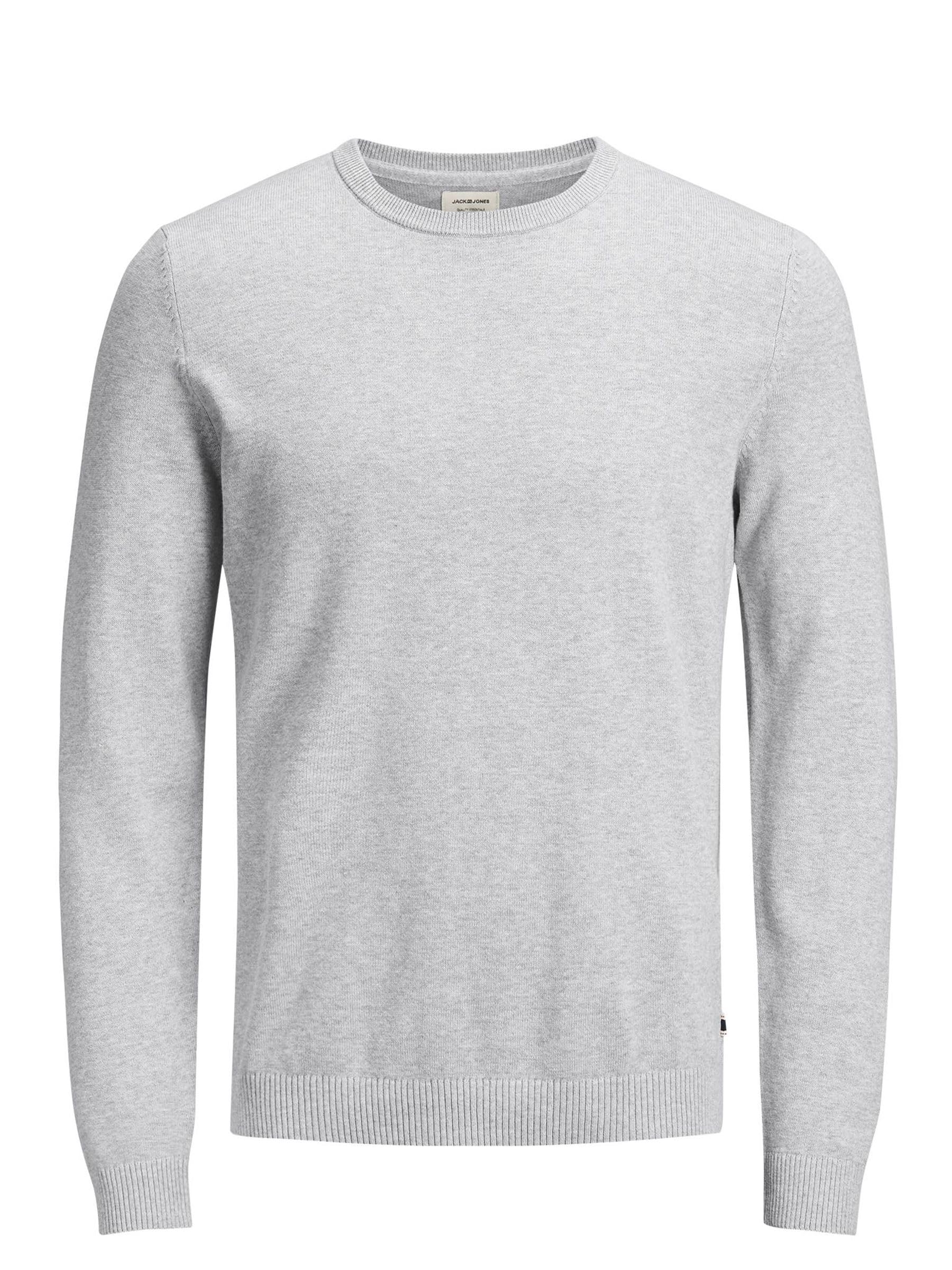 Jack & Jones Men's 12137190 Crew Neck Long Sleeve Jumper - Grey - Medium