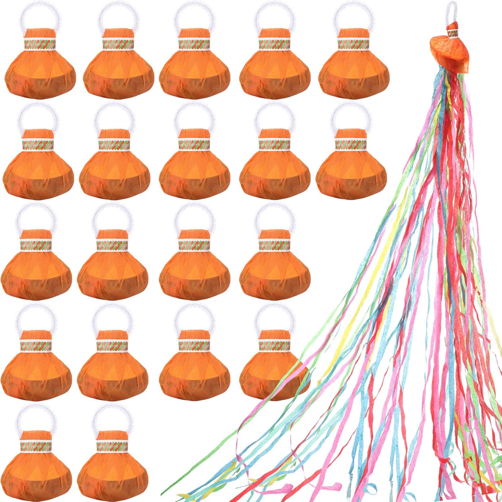 20 Pack Streamers Popper Hand Throw Confetti Streamers No Mess Paper Cracker for Birthday Wedding Graduation Party Favors Shows (Gold, Rose Red)