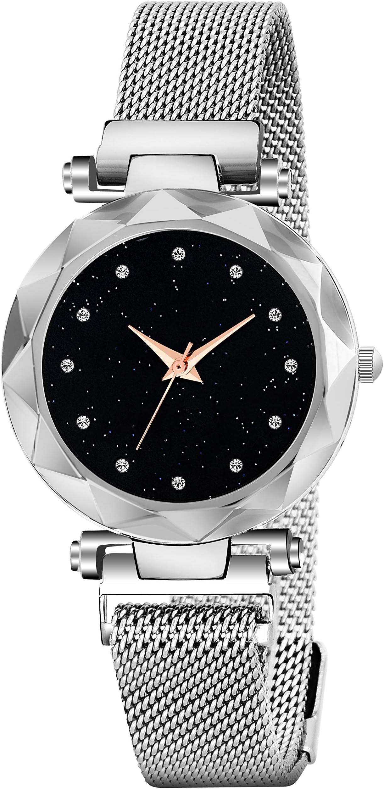 Talgo Analogue Alluring Round Black Dial Young Generation Black Silicone Strap Stylish Faminine Elegant Wrist Watch for Women and Girls, Pack of 1-12DBKSFR