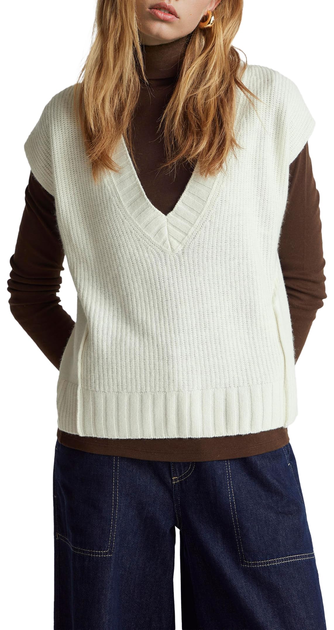 United Colors of Benetton Men's Women's Vest, Cream, M