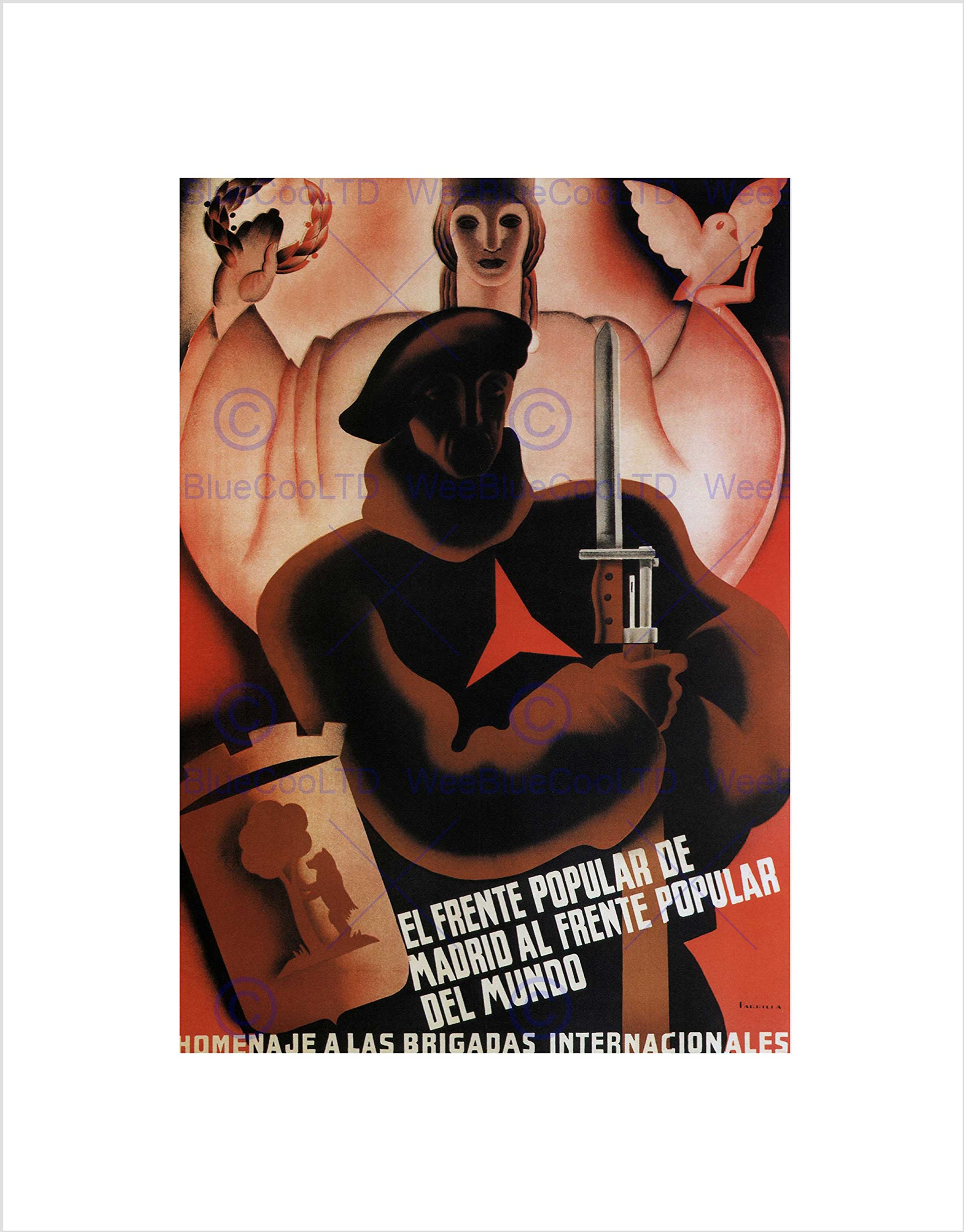 Wee Blue Coo WAR INTERNATIONAL BRIGADE POPULAR FRONT SPANISH CIVIL SPAIN ART PRINT B12X1921
