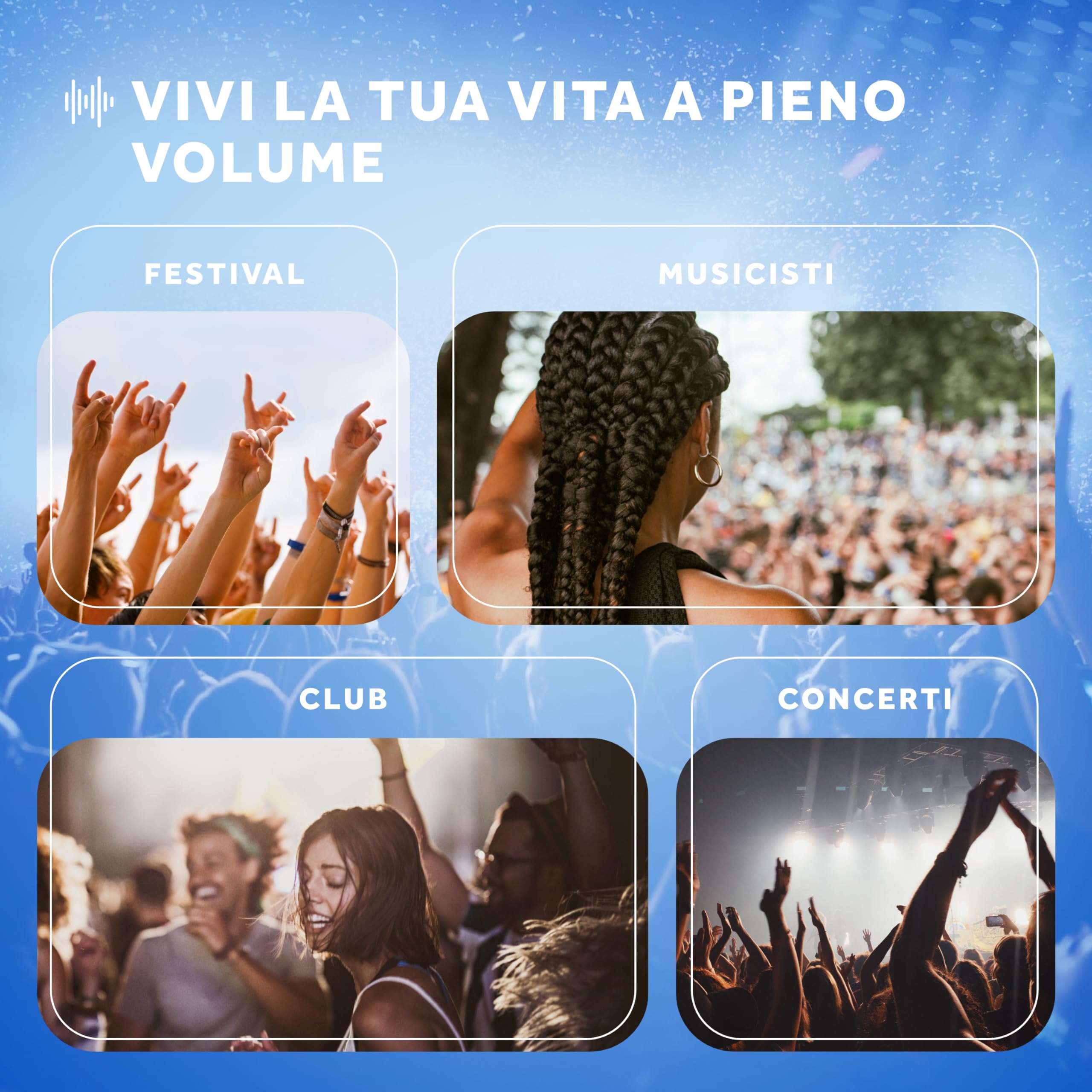 Schallwerk ® Music+ | Tappi per le orecchie per feste, musica, festival, discoteca e concerti – Attenuare il rumore e ottenere un suono di alta qualità – Tappi per le orecchie discreti, musicisti