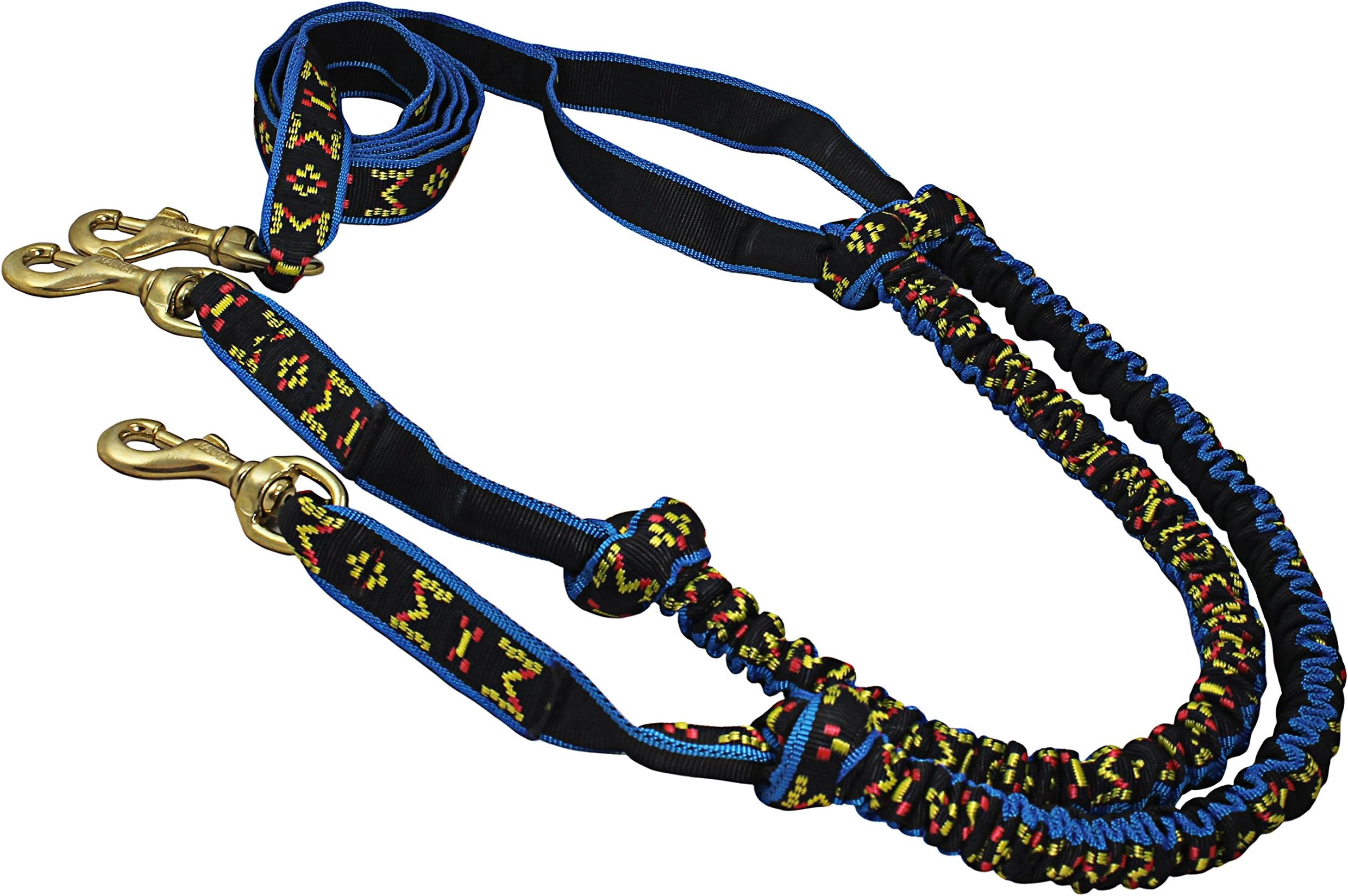 Shock Absorbing Bikejoring Skijoring Bungee Two Dogs Line 1" Wide 8-Ft Long