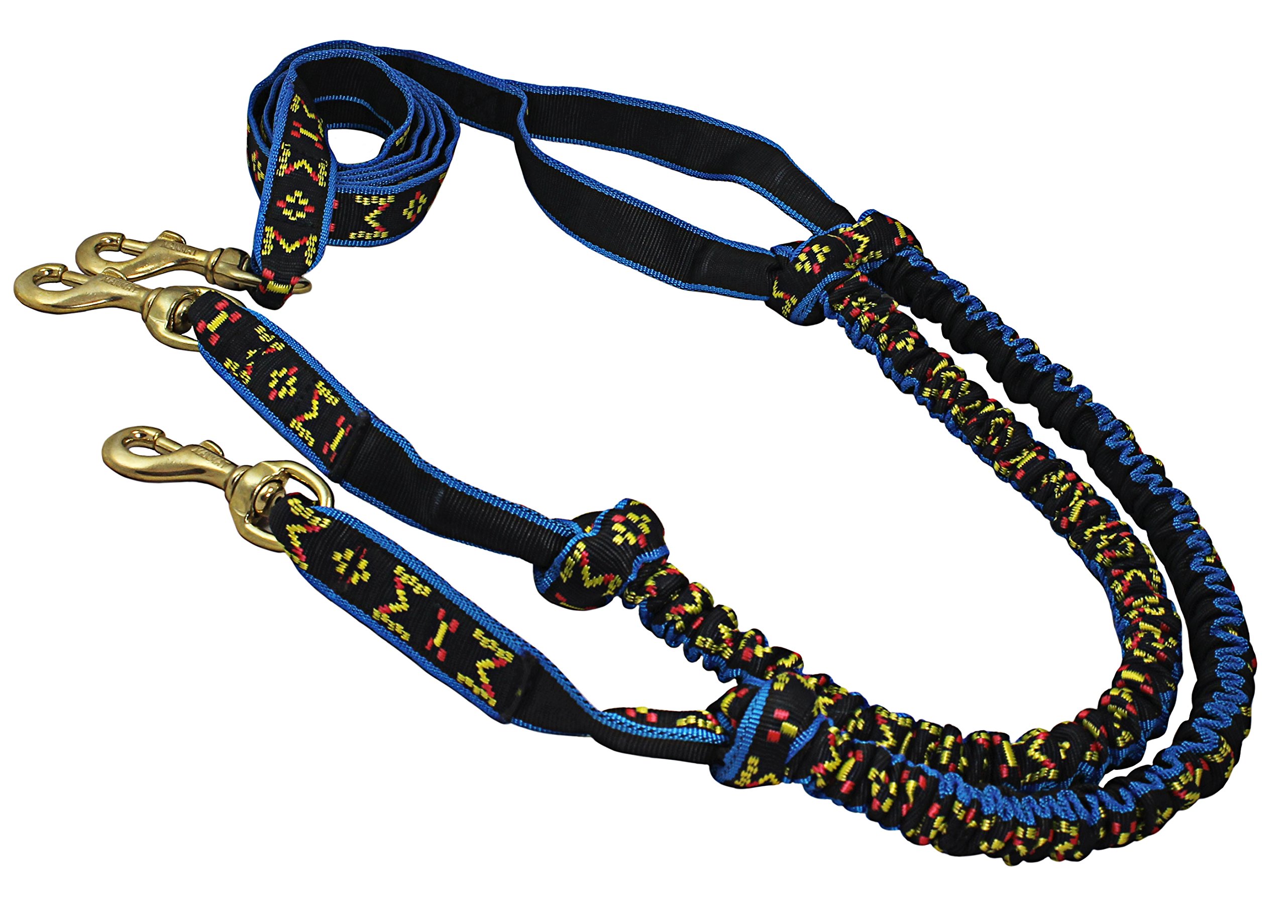 Shock Absorbing Bikejoring Skijoring Bungee Two Dogs Line 1" Wide 8-Ft Long