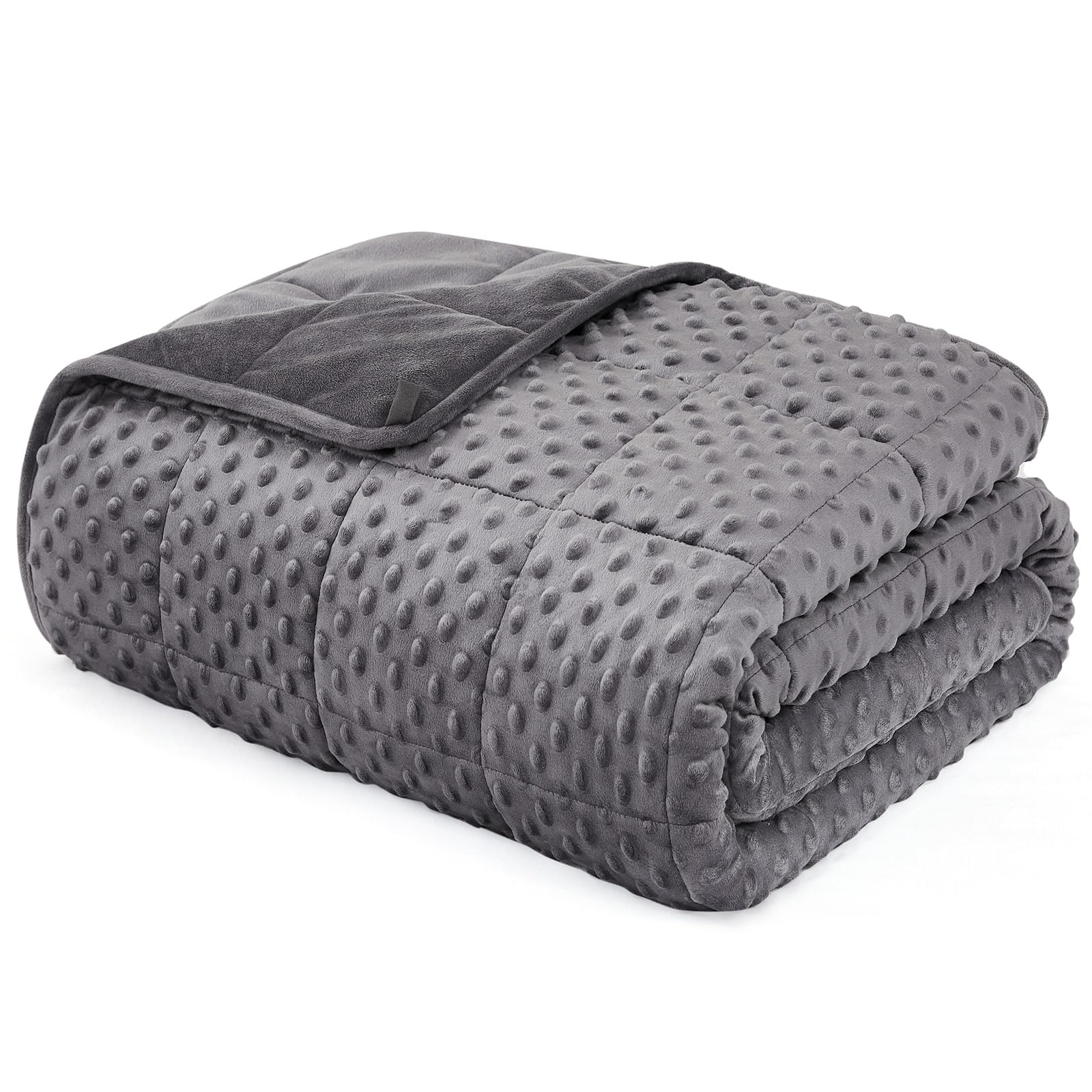 L'AGRATY Weighted Blanket - 36"x48" 5lbs Minky Dots Heavy Blanket with Glass Beads Soft Breathable for All-Season Summer Fall Winter Thick Comfort for Sleeping
