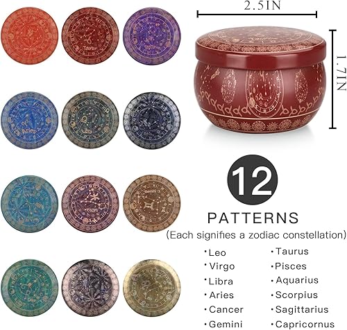 Miniatura 3 de Velas perfumadas de 12 constelaciones regalos para mujeres velas de cera de soja para el hogar fragancia fuerte velas de tarro de lata portátiles de