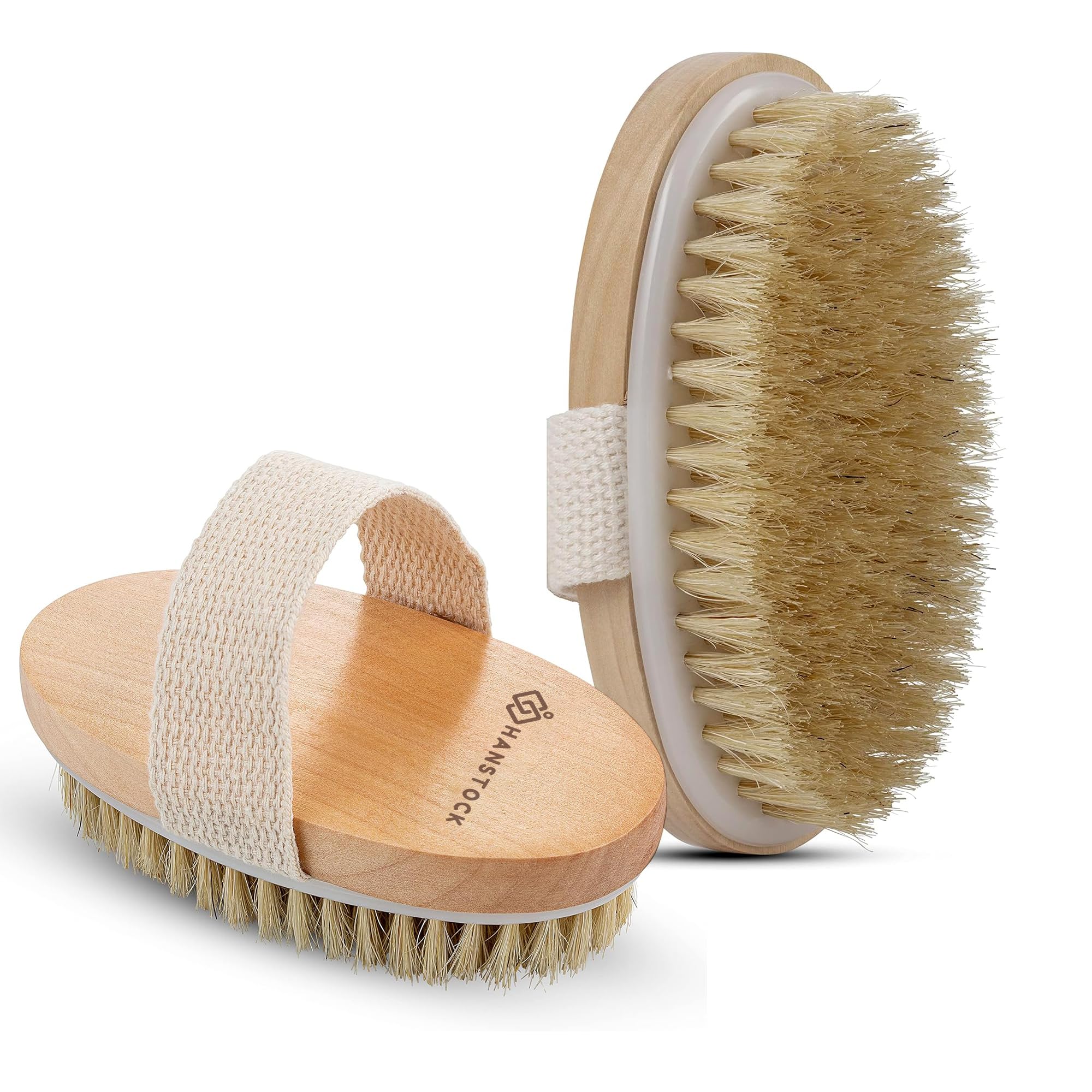 Hanstock Vegan Wet and Dry Body Brush, Exfoliating Brush with Synthetic Bristles for Cellulite Dead Skin, Lymphatic Drainage