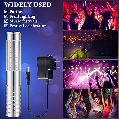 Vista 14 de Civaner 2 luces LED de servicio de botellas, luces estroboscópicas para niñas, bastón, reutilizables, recargables, servicio LED champán para bar