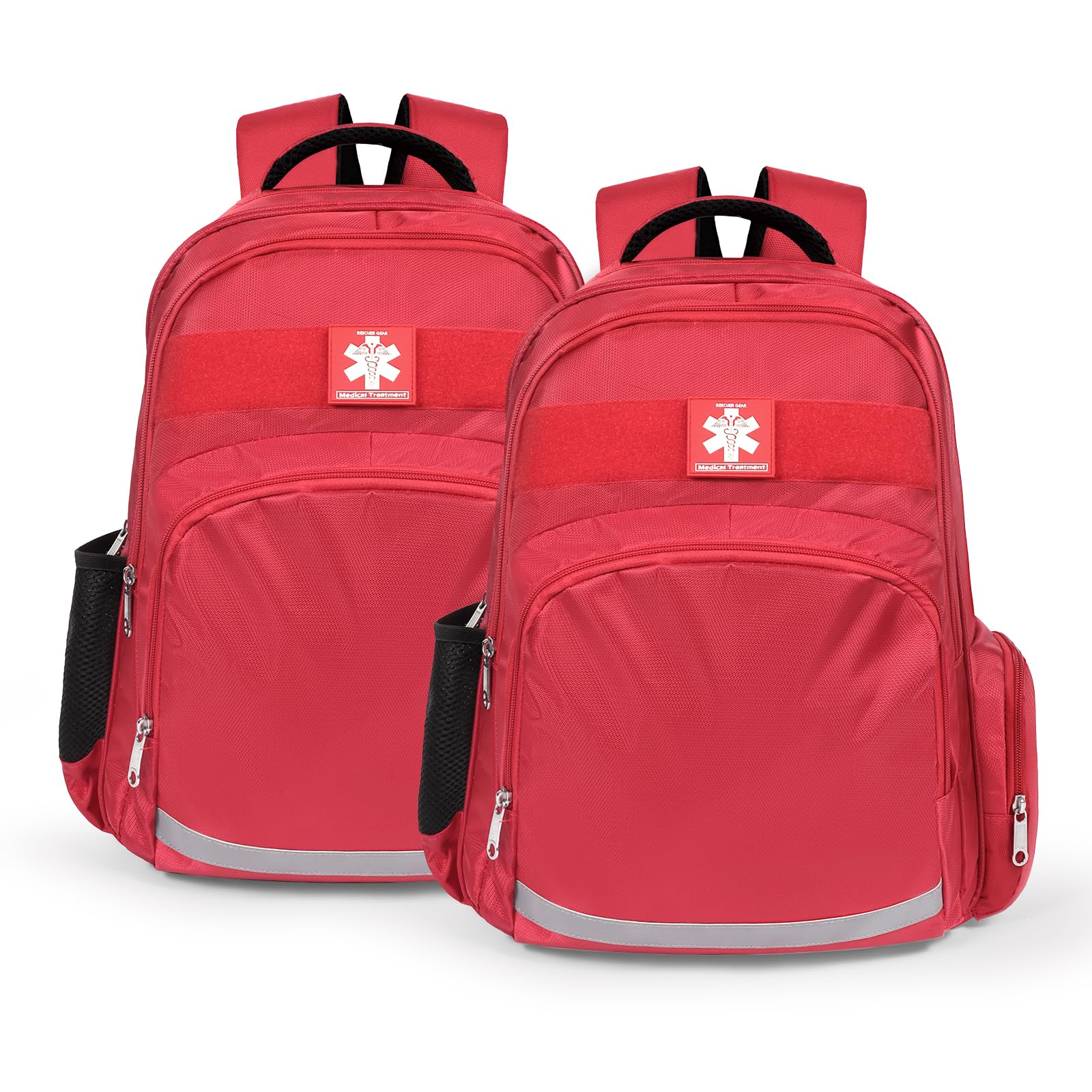 Gatycallaty First Aid Backpack Emt First Responder Bag Empty Ems Emergency Home Health Hiking Trauma Travel Camping (Red,Pack of 2)