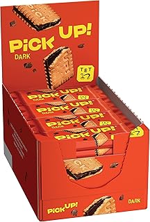 Bahlsen Pick Up! Dark - A Delicious Thick Chocolate Bar , Sandwiched Between Two Crisp Biscuits - 28 G Each - Pack Of 24