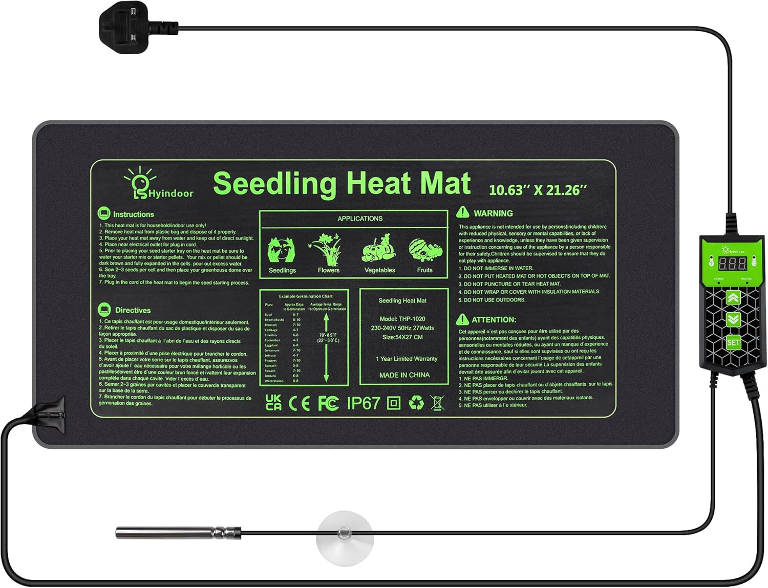 Hyindoor Heat Mat for Plants,Waterproof Seedling Heat Mat with
