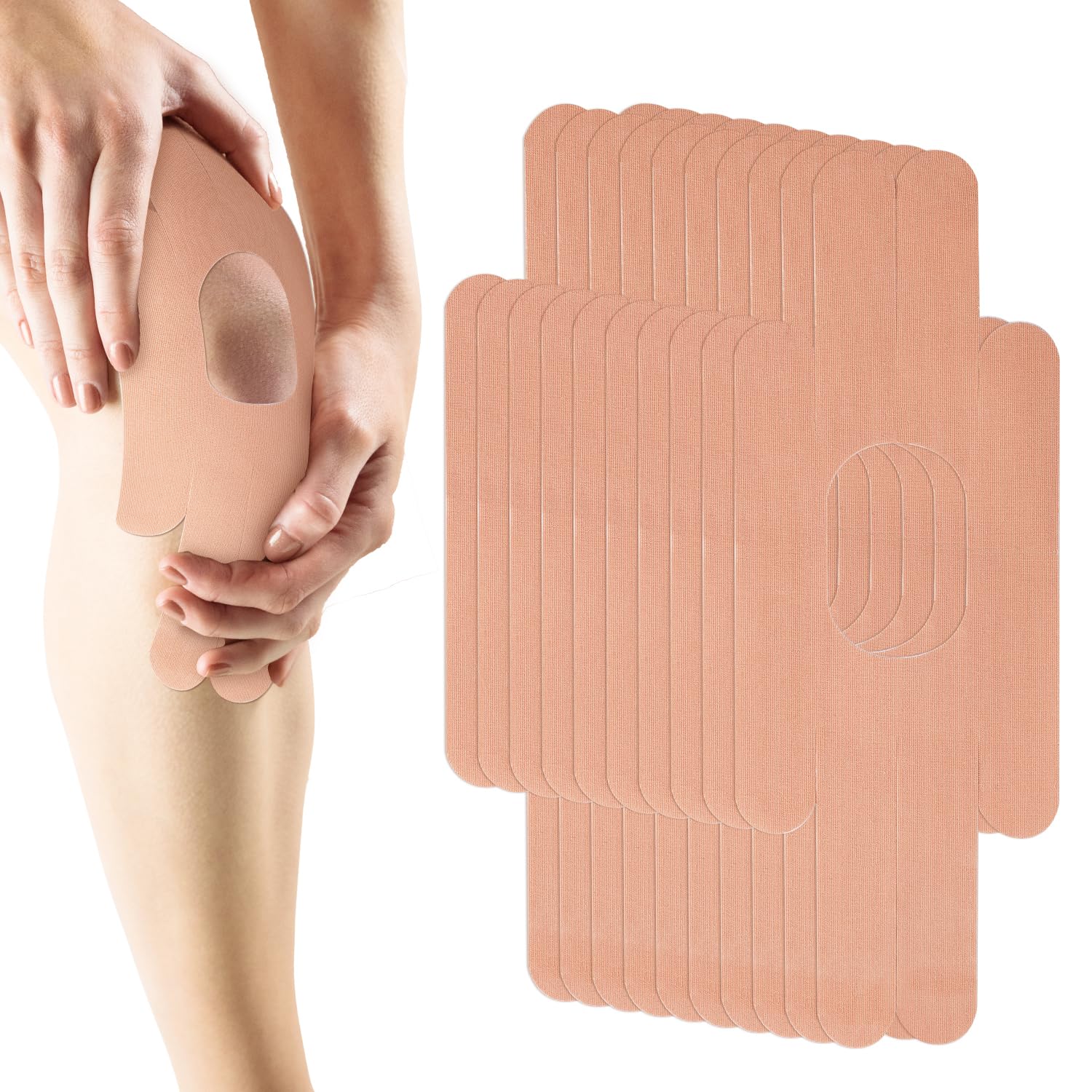 10pcs Precut Tape for Knees Breathable Athletic Tape Sports Strips Flexible Waterproof Knee Support Stickers for Long-Lasting Stability
