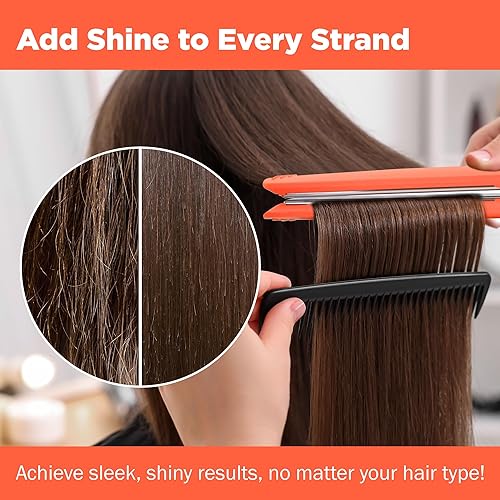 Miniatura 6 de Evalectric Ultra Beauty - Plancha plana de titanio, plancha de peinado con placas de 1 pulgada, tecnología de iones negativos para un cabello