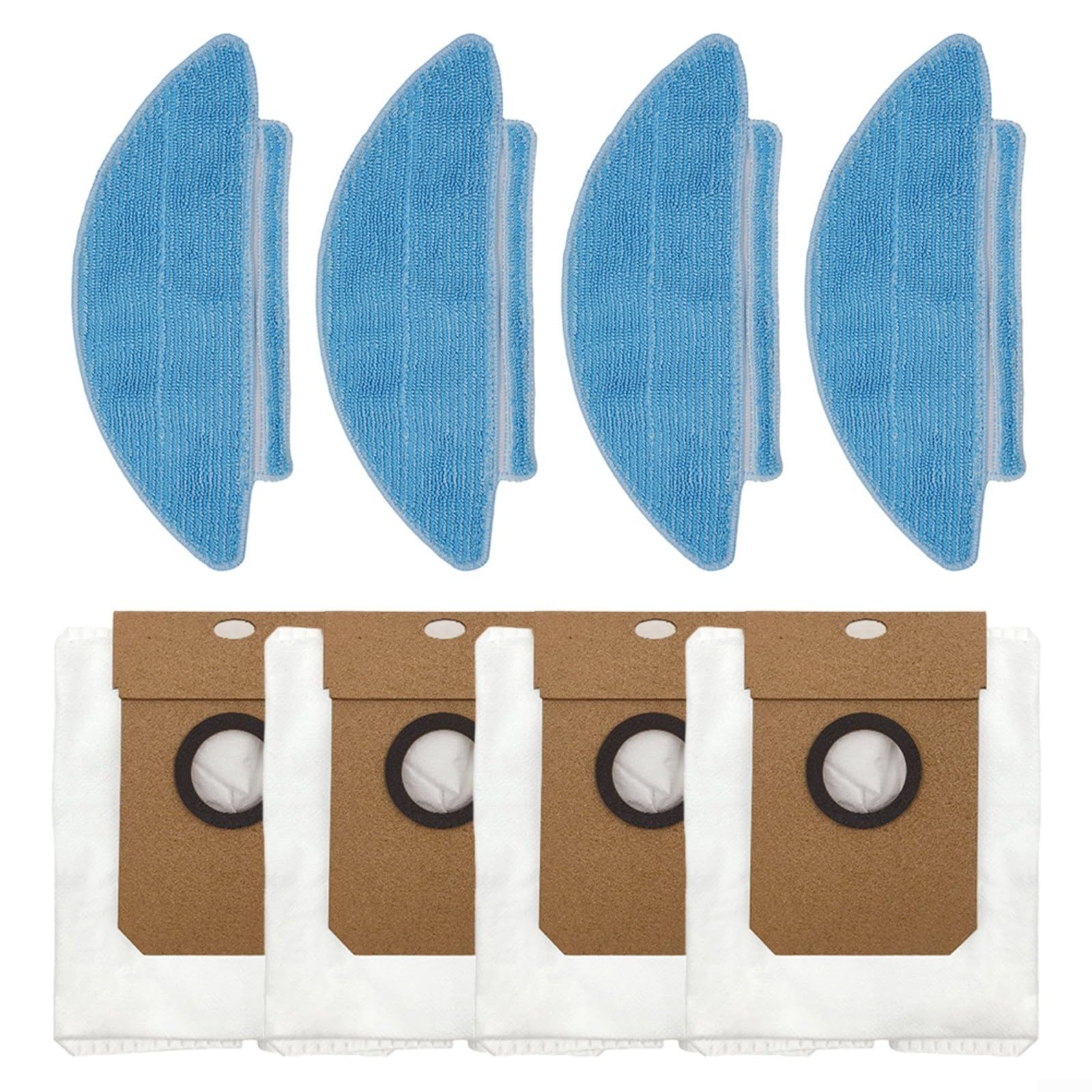 Zhanhai 8 Pack Mop Cloth Dust Bags Fits For Lubluelu SL68 Robot Vacuum Cleaner Replacement Parts,4 Mop Cloth, 4 Dust Bags ﻿