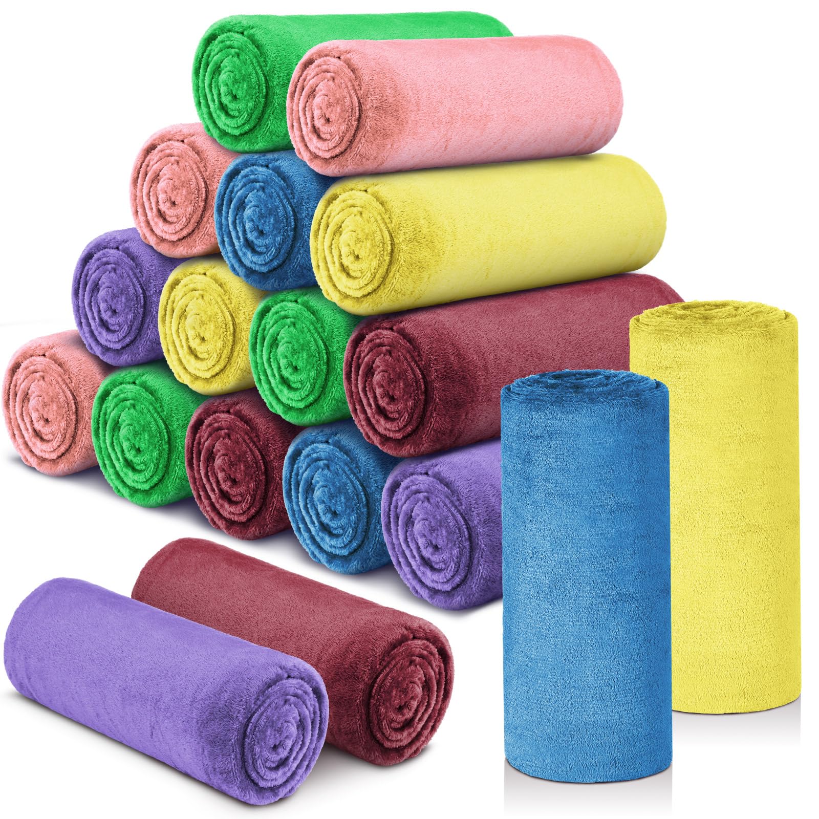 18 Pieces Fleece Blankets Bulk For Wedding 50 X 60 | Desertcart Seychelles, image size:1600x1600