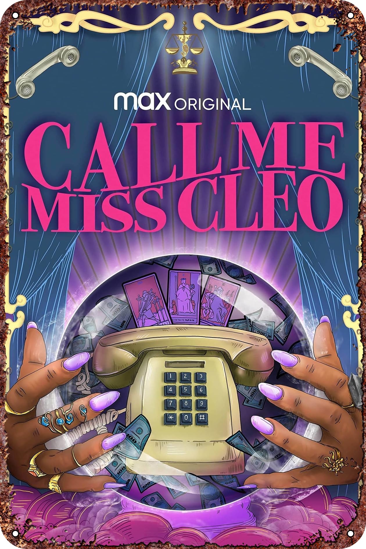 Call Me Miss Cleo Wall Decor Sign Movie Poster - 8X12 Inch Vintage Look Metal Tin Sign,Bar, Man CAVE Art Decoration