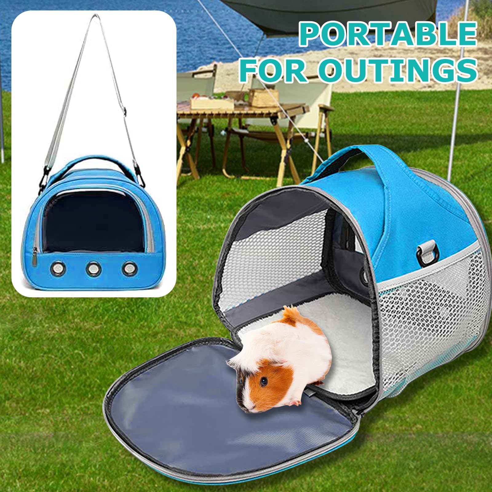 Sac De Transport pour Petits Animaux, 30 * 27 * 21 Cm Sac De Voyage pour Animal Domestique, Cage De Transport Portable pour Petit Oiseau, Sac De Transport pour Oiseaux pour Oiseaux, Rats Bleu