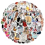 Musical Instrument Stickers - 50 Guitar Stickers Motivational Vinyl Decals for Teens & Music Fans