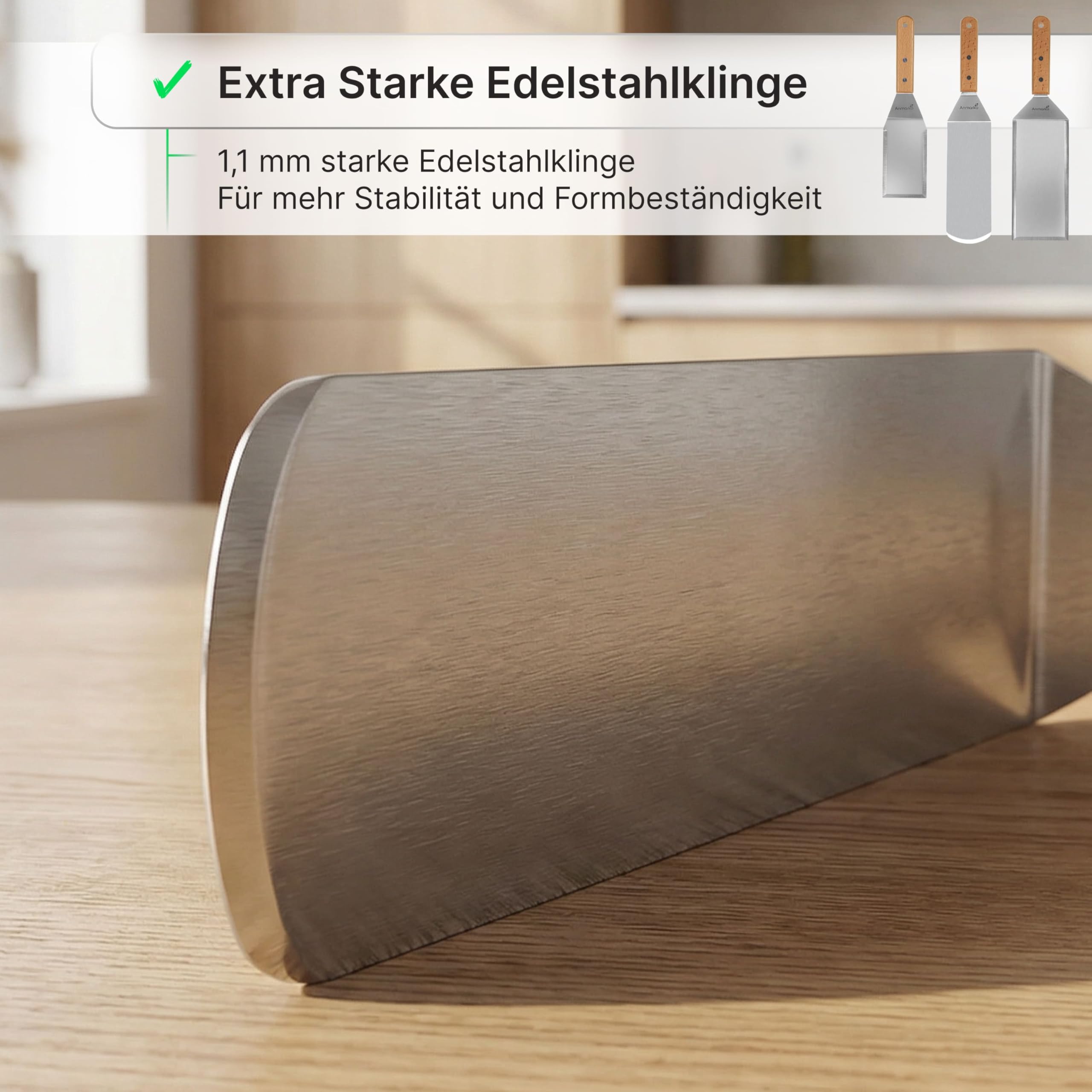 Edelstahl Metall Pfannenwender Set - Grillschaber Flachspachtel Pfannkuchen Flipper Hamburger Pfannenwender - Metall Utensil ideal für BBQ Grill flache Oberseite Gusseisengrill - Zubehör