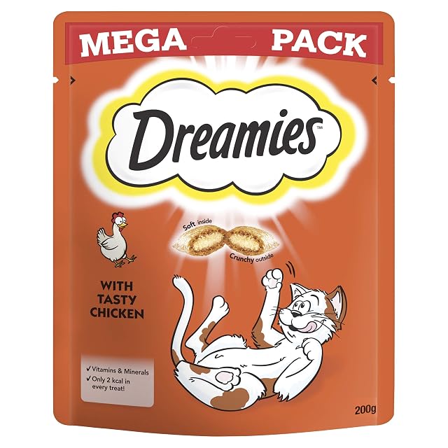 Dreamies Cat Treats, Mega pack con pollo, 200 g