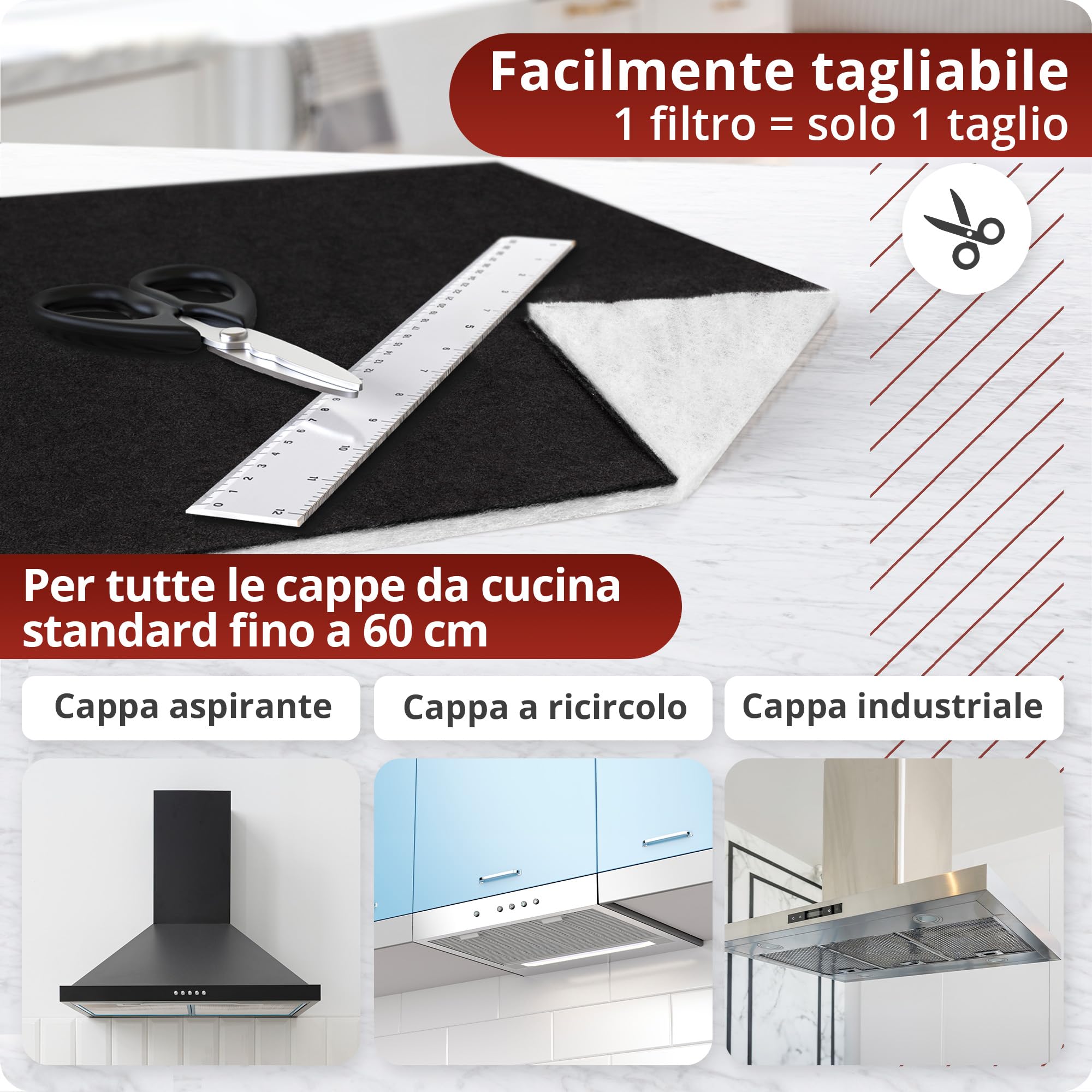 Filtro Olio Rkf 125 2 Filtri A Carbone Attivo Universali Per Cappa - Foto 8