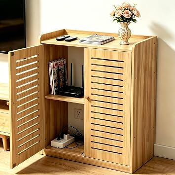 WiFi Router Storage Cabinet with Ventilated Doors