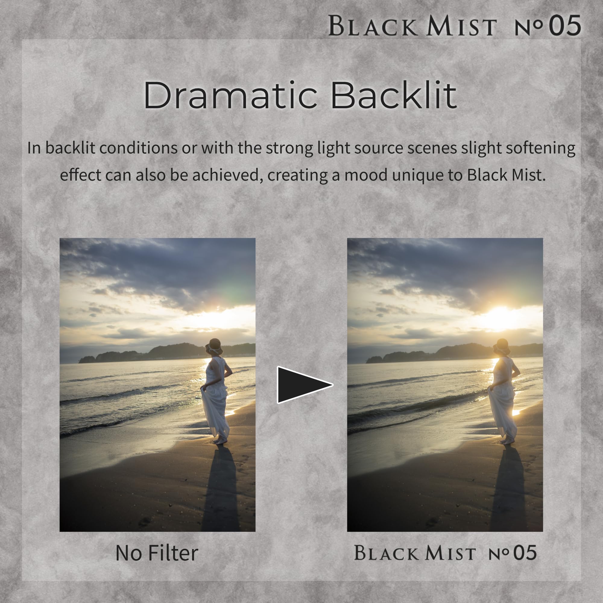 Kenko Filtro de Efecto de difusión Black Mist No.05 N φ82 mm, Efecto Suave de 0,5, para Esa Escena cinematográfica, Fabricado en Japón, 450215
