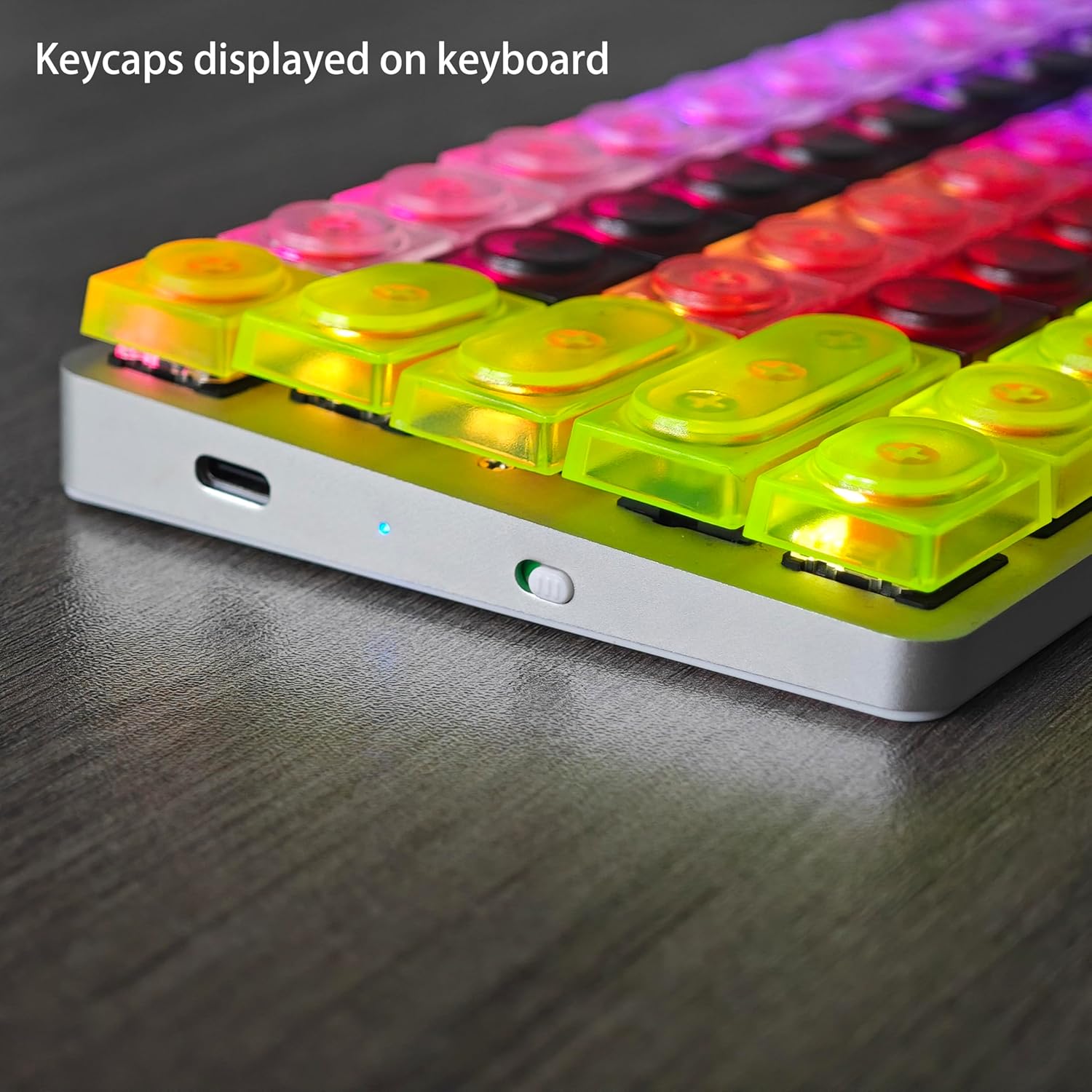 YMDK Keyboard Keycap Set 32 Keys Modifiers Novelty Keys Transparent Frosted PC Keycaps for MX Switches Mechanical Keyboard